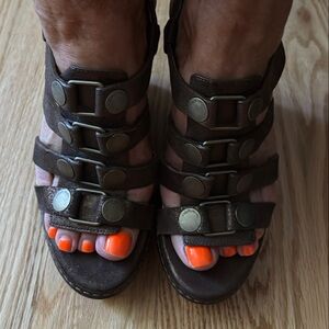 Coach Brown Strappy Sandals